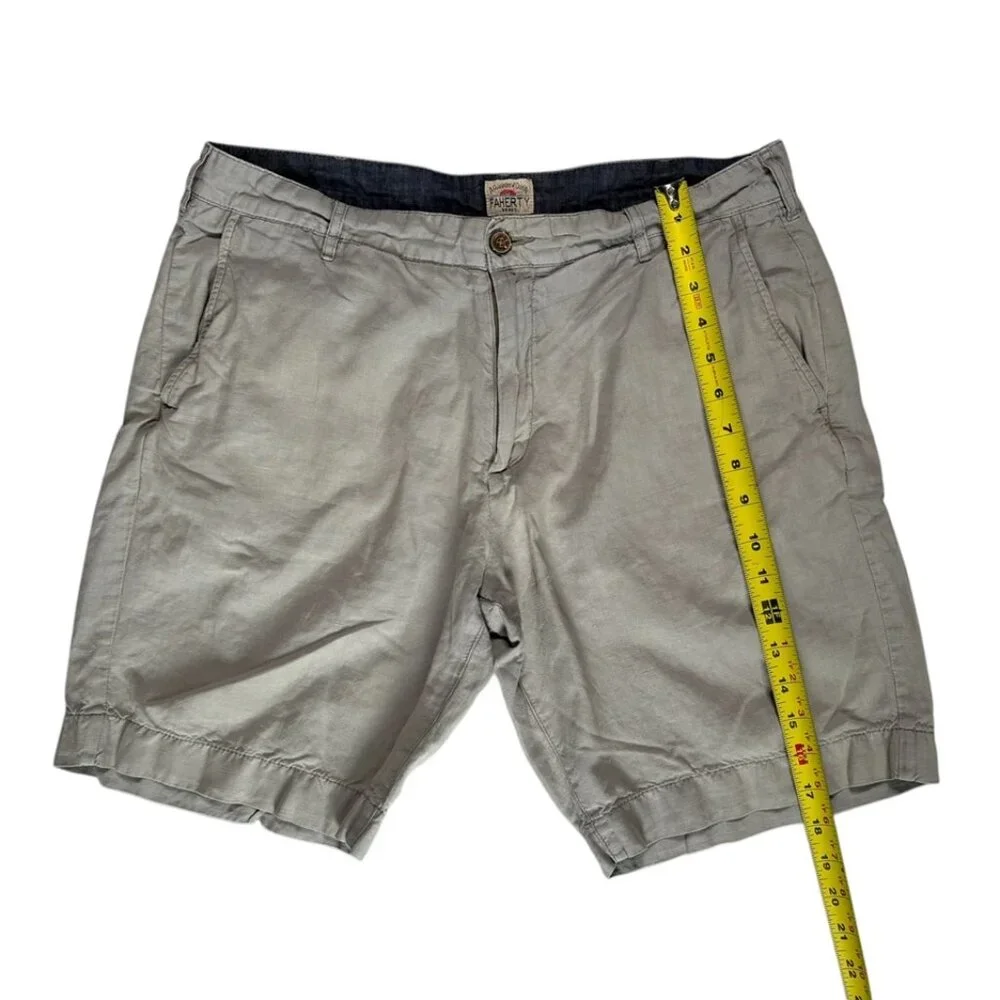 Faherty Mens All Day Linen/Cotton Blend 8” Shorts Gray Size 32